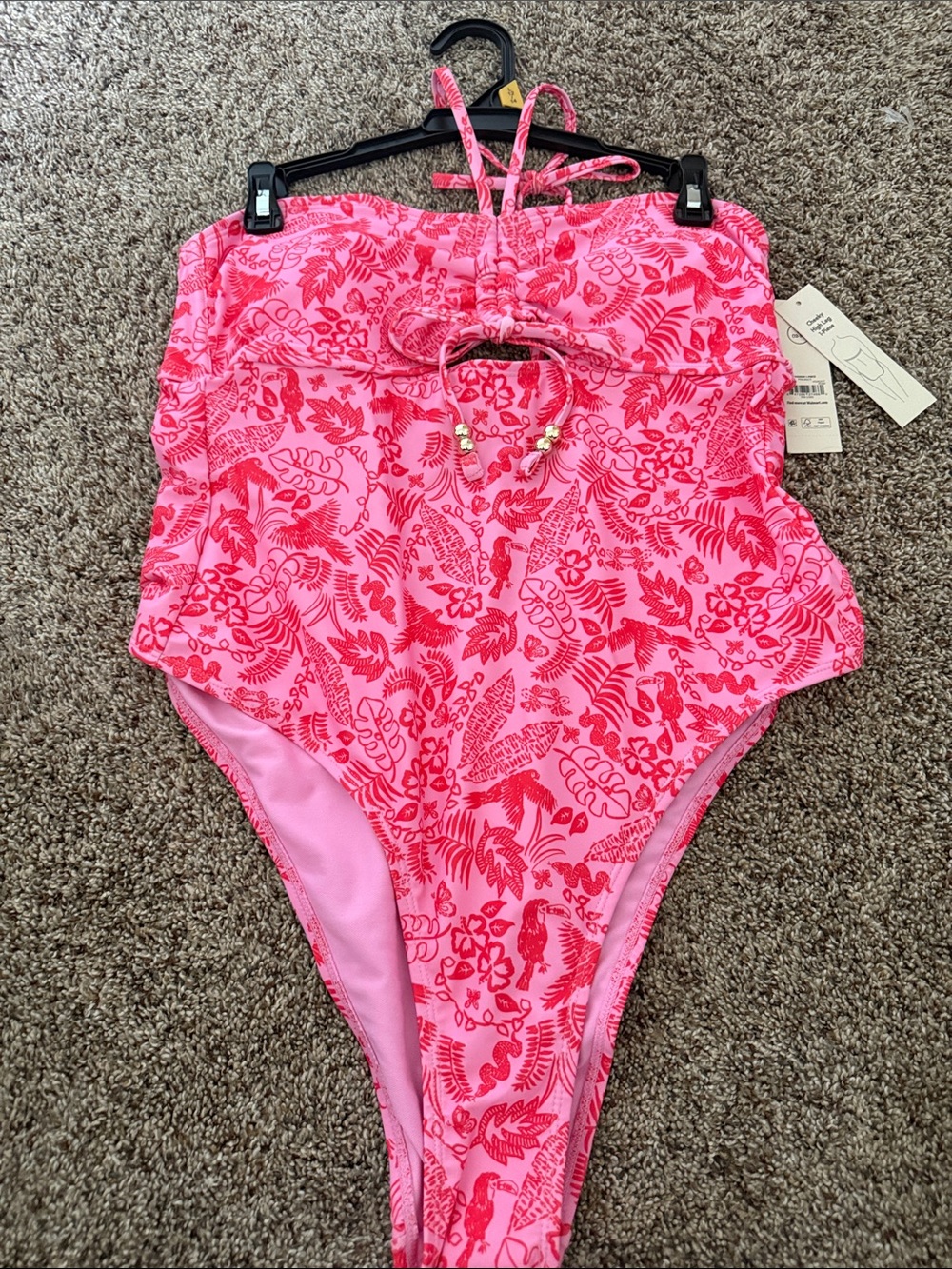 Women’s Pink Floral One-Piece Swimsuit